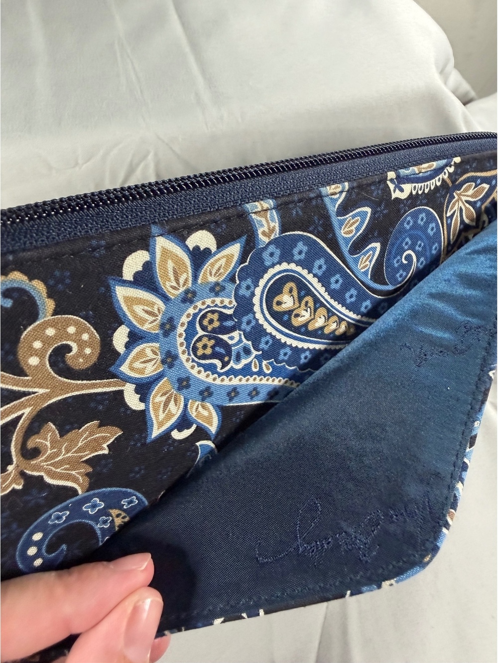 Vera Bradley Blue Paisley Zip-Around Wallet - Picture 3 of 7